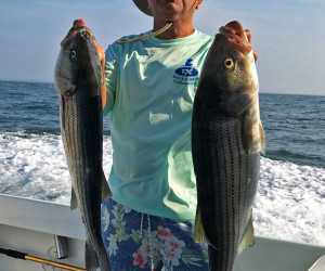 Striper fishing with Southbound Fishing Charters out of Waterford, CT